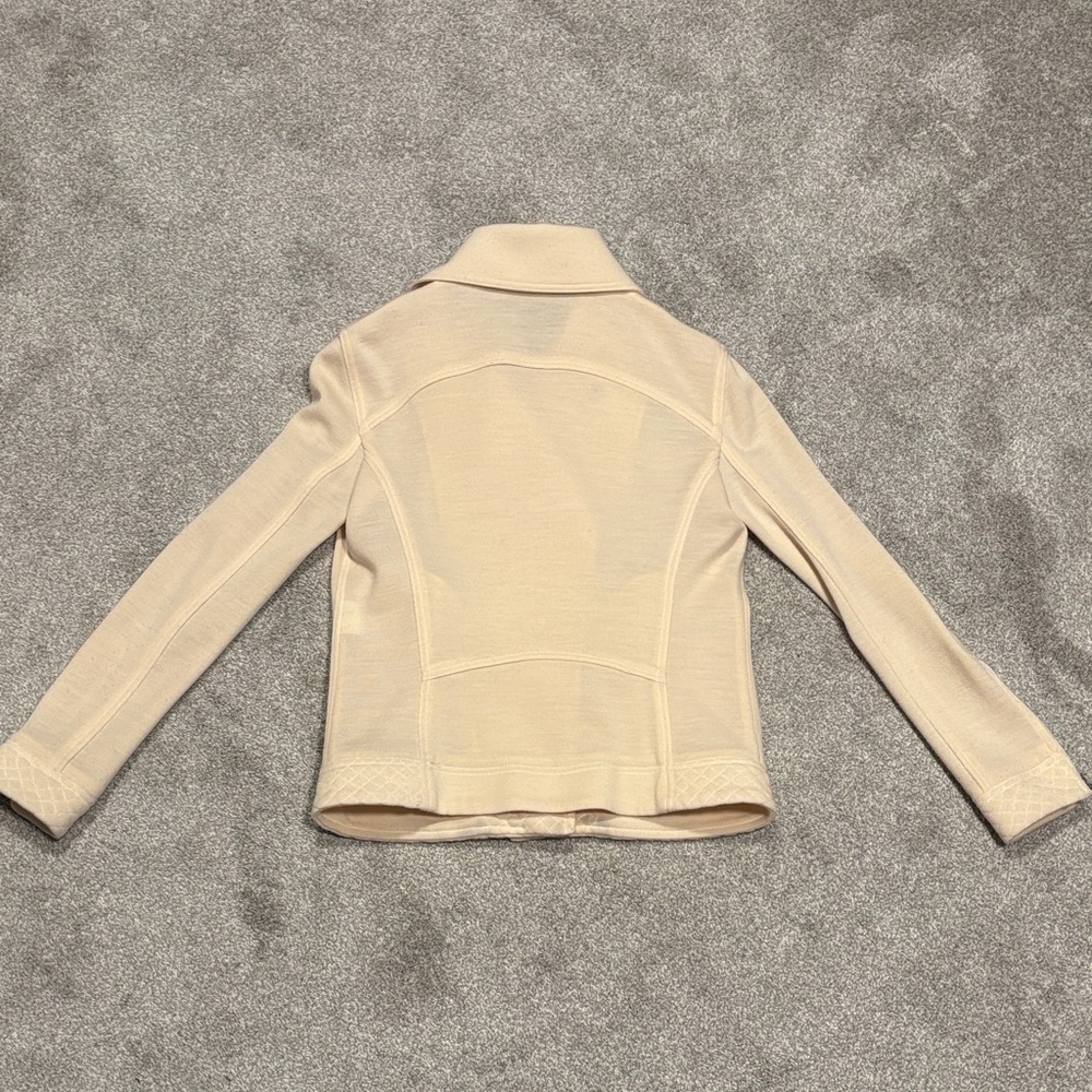 CHANEL Ivory Biker Jacket with Zipper Accents - Picture 15 of 15